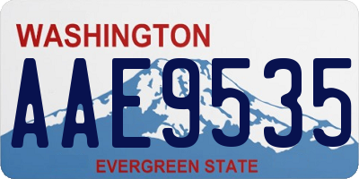 WA license plate AAE9535