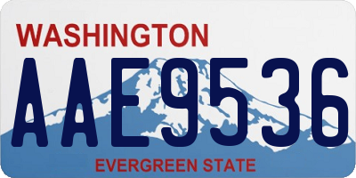WA license plate AAE9536