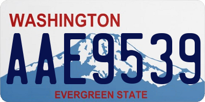 WA license plate AAE9539