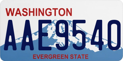 WA license plate AAE9540