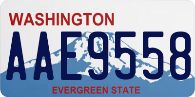 WA license plate AAE9558