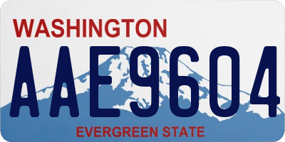 WA license plate AAE9604