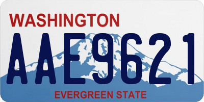 WA license plate AAE9621