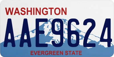 WA license plate AAE9624