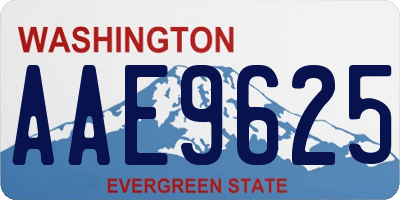 WA license plate AAE9625