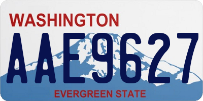 WA license plate AAE9627