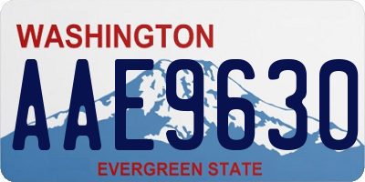 WA license plate AAE9630