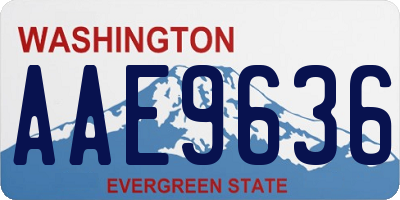 WA license plate AAE9636
