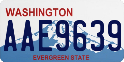 WA license plate AAE9639