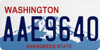 WA license plate AAE9640