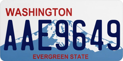 WA license plate AAE9649