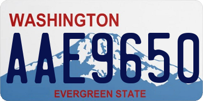 WA license plate AAE9650