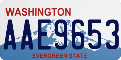 WA license plate AAE9653