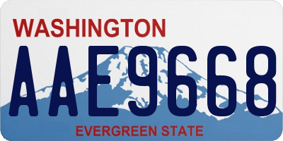 WA license plate AAE9668