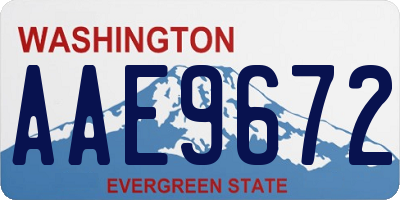 WA license plate AAE9672