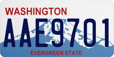 WA license plate AAE9701