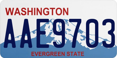 WA license plate AAE9703