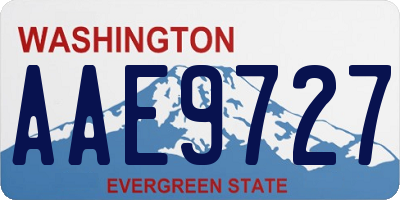 WA license plate AAE9727
