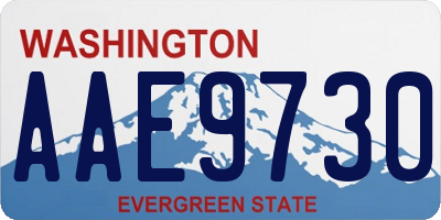WA license plate AAE9730