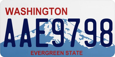WA license plate AAE9798