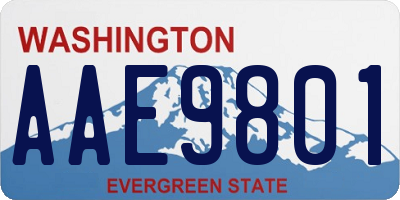 WA license plate AAE9801