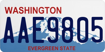 WA license plate AAE9805