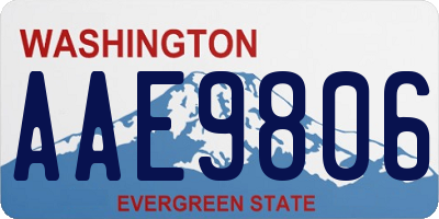 WA license plate AAE9806