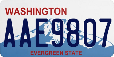 WA license plate AAE9807