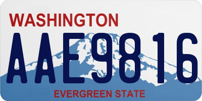 WA license plate AAE9816