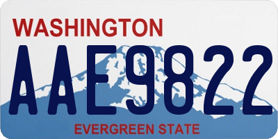 WA license plate AAE9822