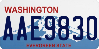 WA license plate AAE9830