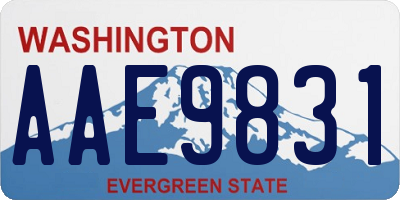 WA license plate AAE9831
