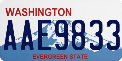WA license plate AAE9833