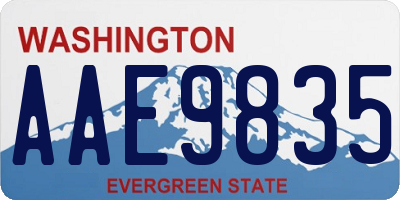 WA license plate AAE9835