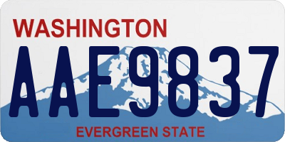 WA license plate AAE9837