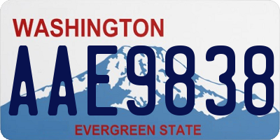 WA license plate AAE9838