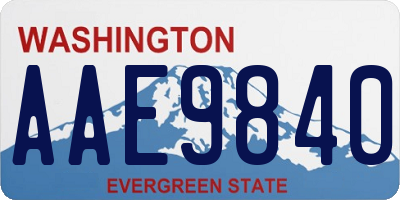 WA license plate AAE9840