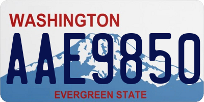 WA license plate AAE9850