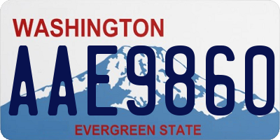 WA license plate AAE9860