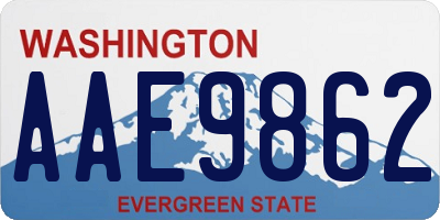 WA license plate AAE9862