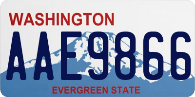 WA license plate AAE9866