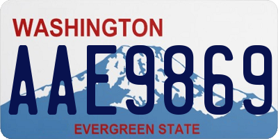 WA license plate AAE9869