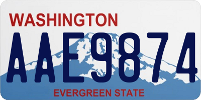 WA license plate AAE9874