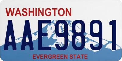 WA license plate AAE9891