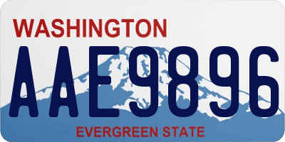 WA license plate AAE9896