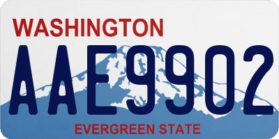 WA license plate AAE9902