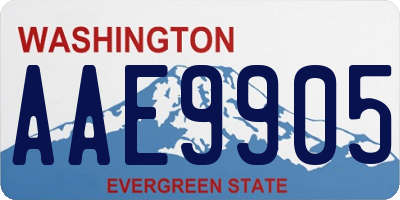 WA license plate AAE9905