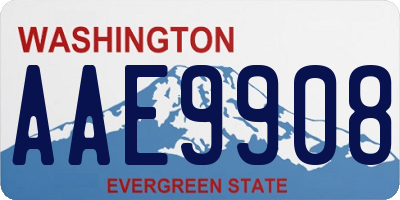 WA license plate AAE9908