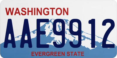 WA license plate AAE9912