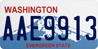 WA license plate AAE9913